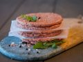 Beef patties rou – side angle