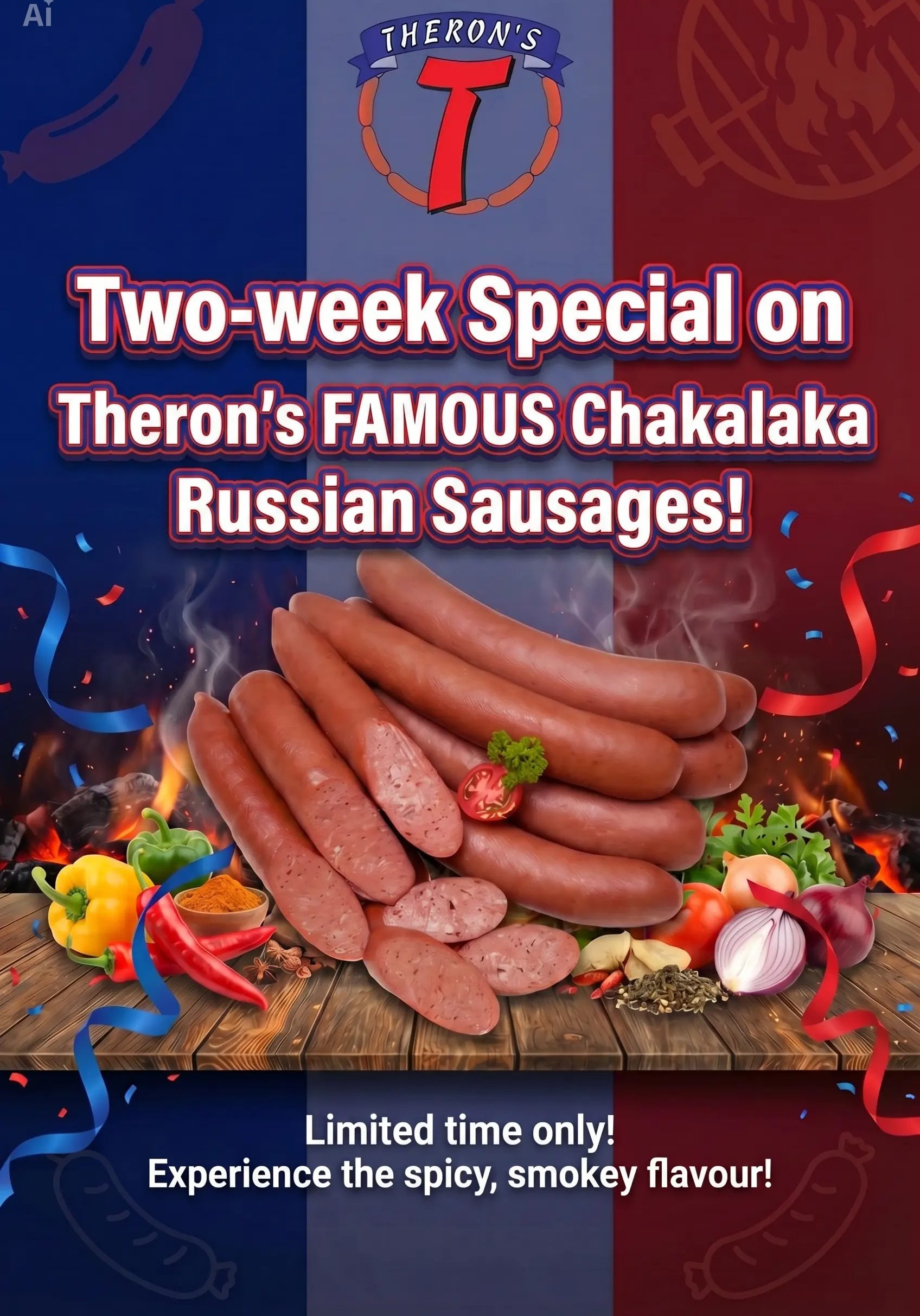 Theron`s Chakalaka Russian Sausges